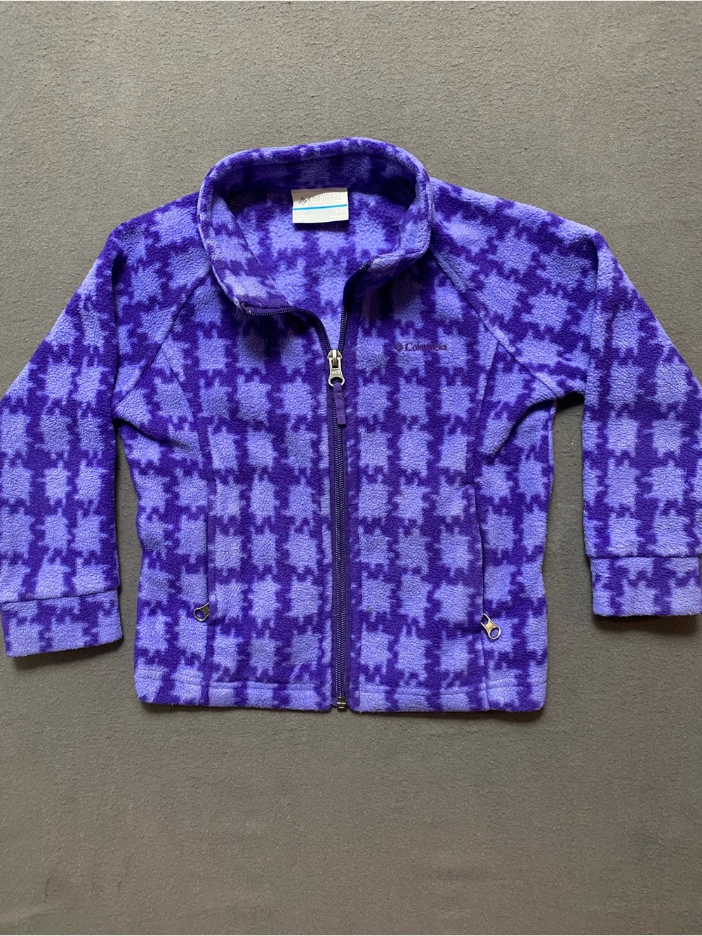 Columbia Full Zip Fleece Jacket Purple Geo Toddler 3T